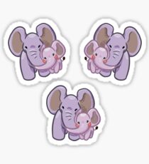 African Elephant (and Calf) - 2x2", 3 Pack Stickers Sticker