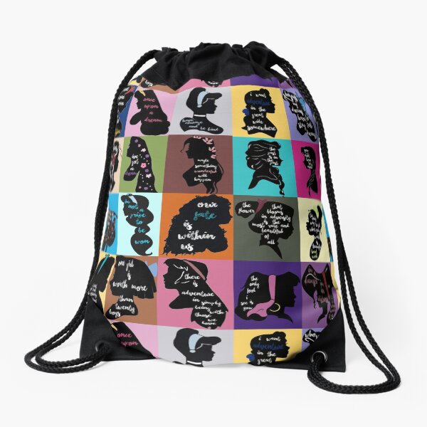 Princess Inspirational Quote Collage Drawstring Bag