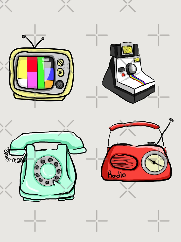 Thumbnail 6 of 6, Premium Oversized Sweatshirt, Retro Technology Pattern designed and sold by RagingOstrich.