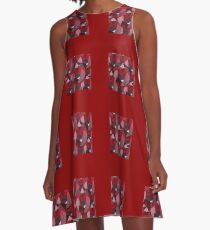 RED FACETED GARNET JANUARY BIRTHSTONES A-Line Dress