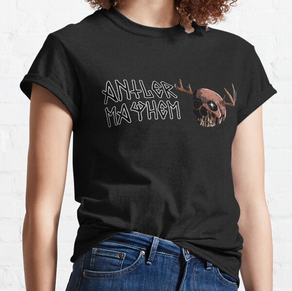 Antler Mayhem Humanoid Skull Classic T-Shirt