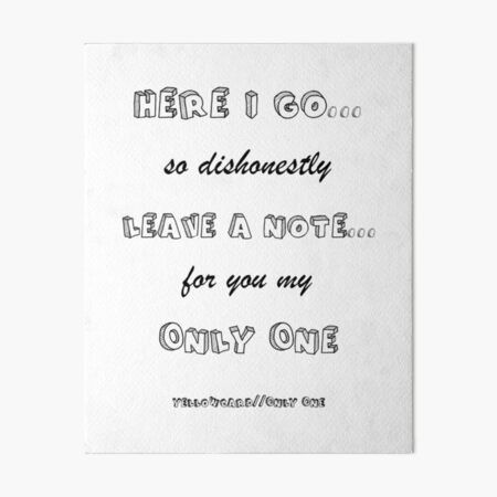 Yellowcard Only One Art Board Print By Sakshik1234 Redbubble