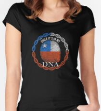 Chile Its In My DNA - Chile Chilean Flag In Thumbprint Women's Fitted Scoop T-Shirt