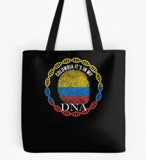Colombia Its In My DNA - Colombia Colombian Flag In Thumbprint Tote bag