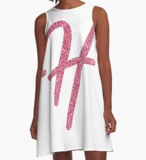 Vestido acampanado Pink Glitter Letra "H"