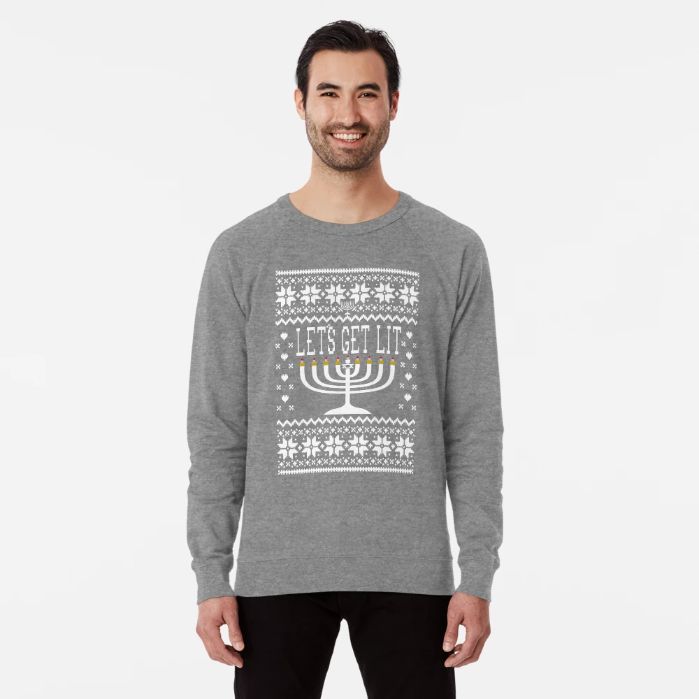 Let's get deals lit hanukkah sweater