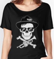 Camiseta ancha para mujer Cráneo de trompeta