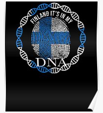 Finland Its In My DNA - Finland FinnItsh Flag In Thumbprint Poster