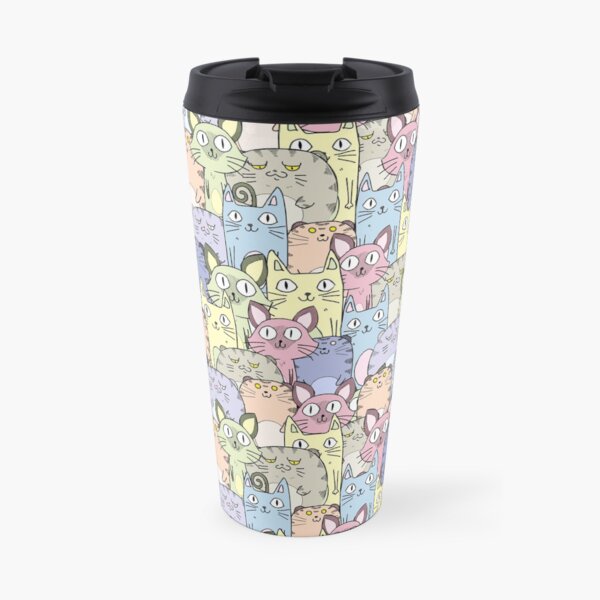 A Crowd Of Kitty Cats Travel Coffee Mug