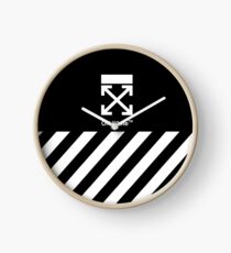 Off White Cover Full White Stripe Clock