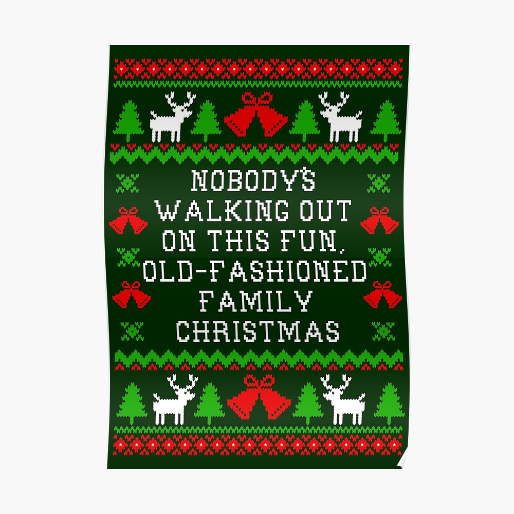 Impression Artistique Citation De Vacances De Noel Nodbody Marche Sur Ce Plaisir Noel De Famille A L Ancienne Style De Pull De Noel Laid Par Christmas Tees Redbubble