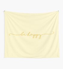Be Happy-Yellow Wall Tapestry
