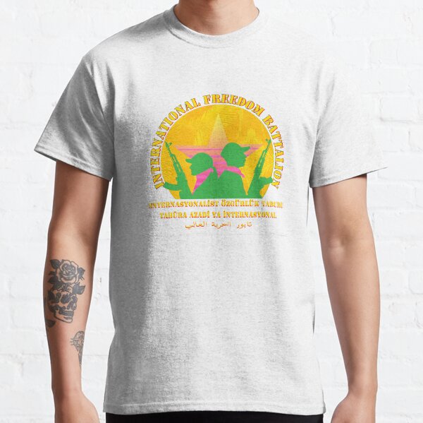 Vista previa del artículo con la obra «YPG - YPJ - PKK - Batallón Internacional de la Libertad - Estética - Kurdistán», diseñado y vendido por real-leftorium.