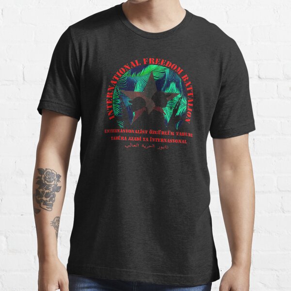 Vista previa del artículo con la obra «YPG - YPJ - PKK - Batallón Internacional de la Libertad - Estética - Kurdistán», diseñado y vendido por real-leftorium.