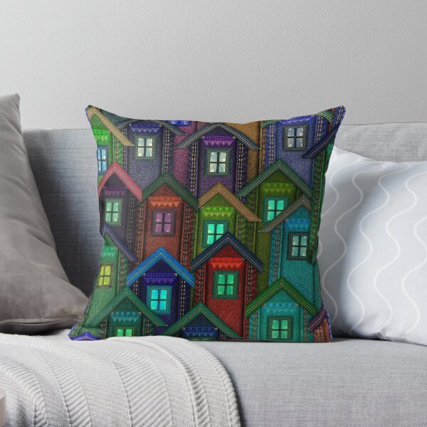 Blue Jeans Housing Compound (2) Throw Pillow