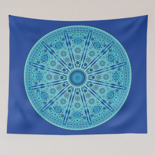 Item preview, Modern Turquoise Blue Mandala designed and sold by Elsy's Art.