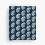 Blue And Gold Macaw Tribal Tattoo Duvet Cover