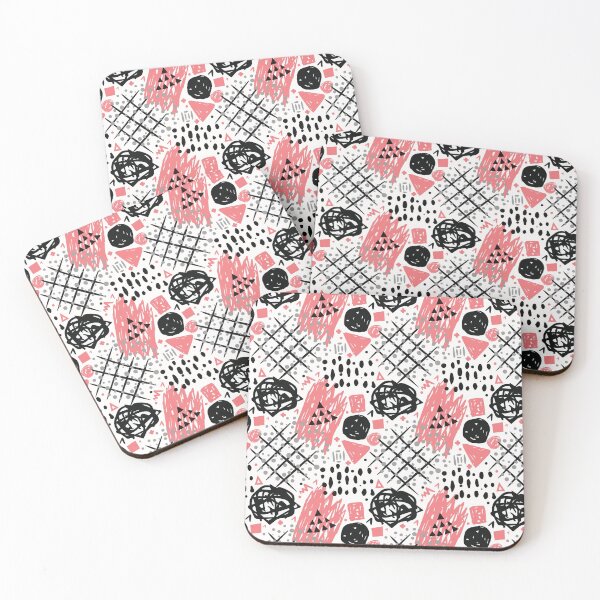 Item preview, Pink & Black Abstract Pattern designed and sold by PrettySimple Graphic Design.