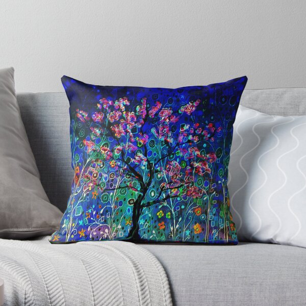 Night Spring Throw Pillow