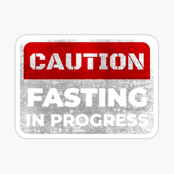 Item preview, Intermittent fasting shirt - distressed caution fasting in progress warning tshirt designed and sold by WorldRoverShirt.