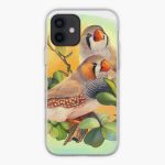 Zebra Finches Realistic Painting iPhone Case