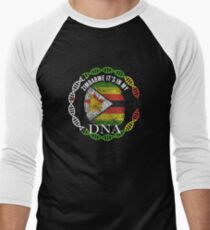 Zimbabwe Its In My DNA - Zimbabwe Zimbabwean Flag In Thumbprint Baseballshirt für Männer