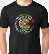 Zimbabwe Its In My DNA - Zimbabwe Zimbabwean Flag In Thumbprint Unisex T-Shirt