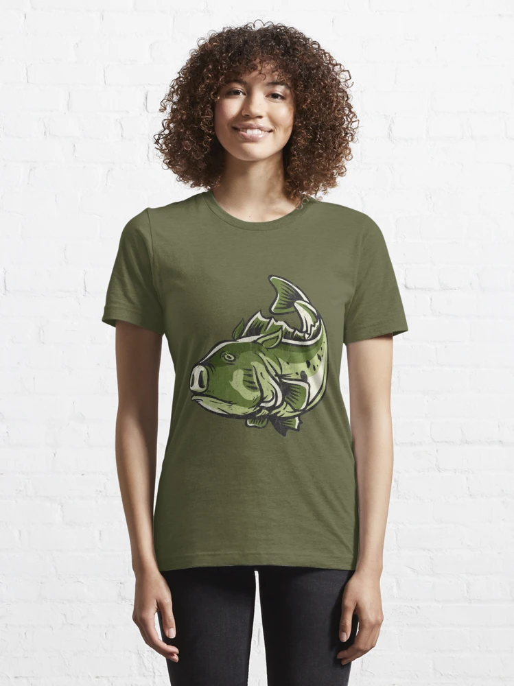 Funny Bass Fishing Men Women Jig Pig | Essential T-Shirt
