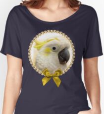 Sulfur Crested Cockatoo realistic painting Women's Relaxed Fit T-Shirt