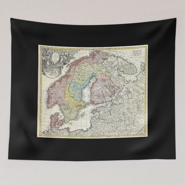 Item preview, 1730 Map of Scandinavia designed and sold by ArtHistorical.