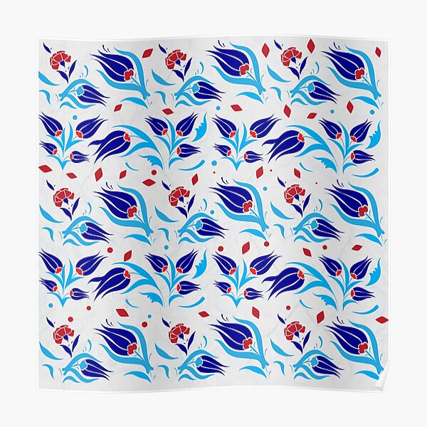 Turkish tulip pattern Poster