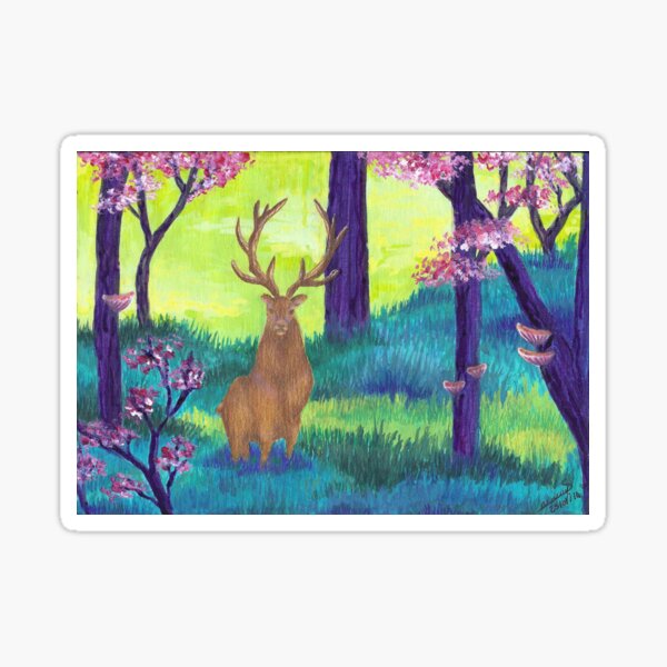 Cerf doré Sticker