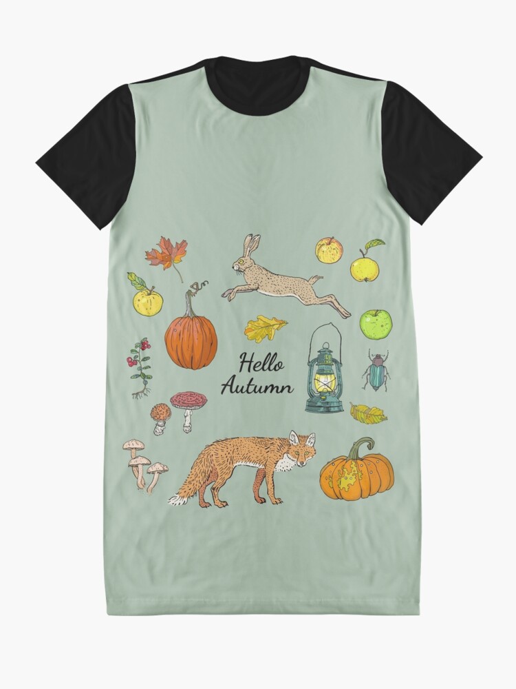 Alternate view of Hello autumn. Harvest season. Graphic T-Shirt Dress