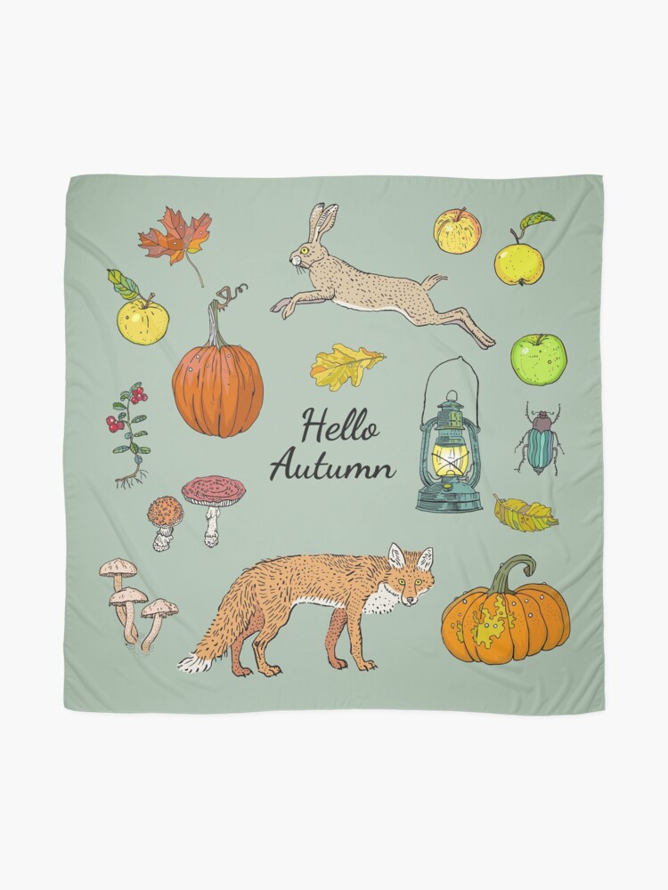 Alternate view of Hello autumn. Harvest season. Scarf