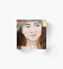 portrait of a women in a hat Acrylic Block