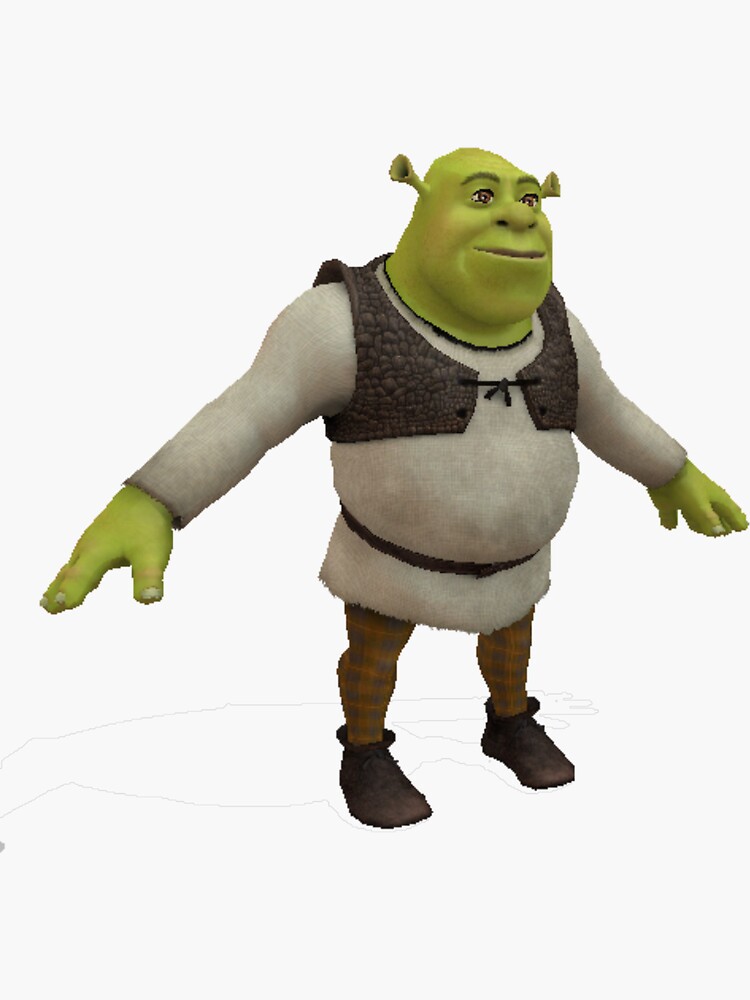 shrek is life t pose  Sticker for Sale by chongca