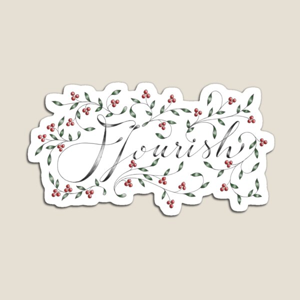 Item preview, Flourish, hand lettered and illustrated verb designed and sold by Theodora Gould.