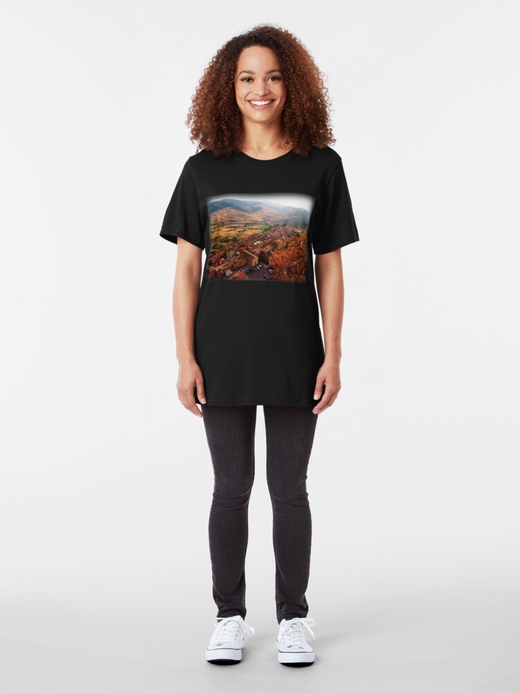 Alternate view of View over Sperlinga, Sicily Slim Fit T-Shirt