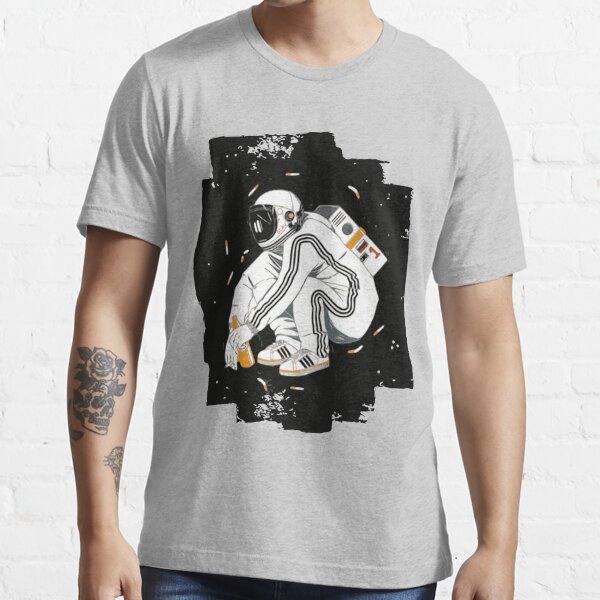 Squatting Gopnik Slav with tracksuit in space Essential T-Shirt
