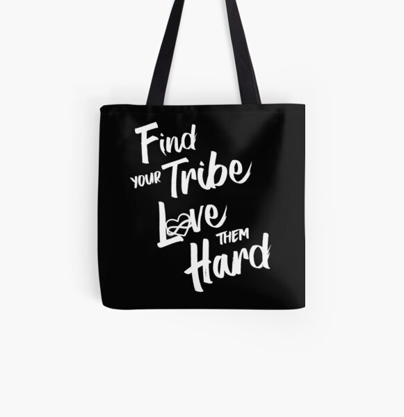 Find Your Tribe - Poly Infinite Heart All Over Print Tote Bag