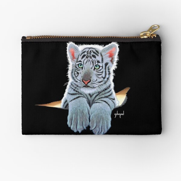 White Tiger Cub, tiger inside Zipper Pouch