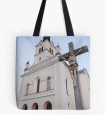 Church in Bohinjska Bistrica, Slovenia Tote Bag
