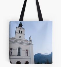 Church in Bohinjska Bistrica, Slovenia Tote Bag
