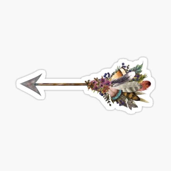 Berries, Flowers and Feathers Arrow Sticker