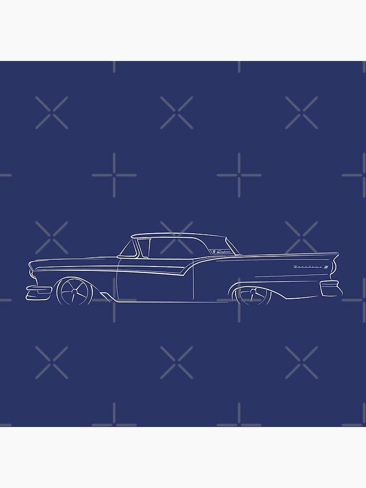 1957 Ford Fairlane 500 Skyliner - profile stencil, white by mal-photography