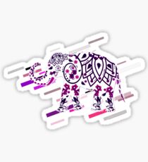 Elephant animal Eighties Retro Violet and Purple Sticker