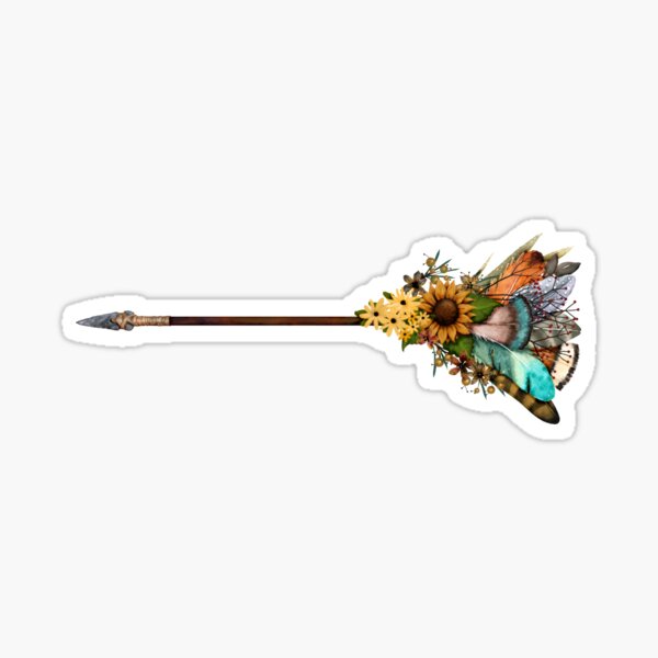 Sunflower, Berries and Feathers Arrow Sticker