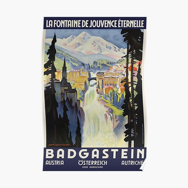 Bad Gastein, Austria, Travel Poster Poster
