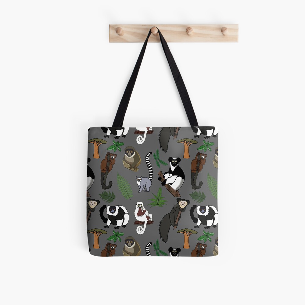Lemur Pattern Tote Bag