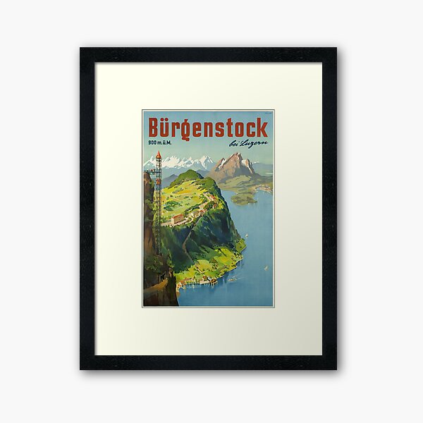 Bürgenstock bei Luzern,Switzerland,Travel Poster Framed Art Print